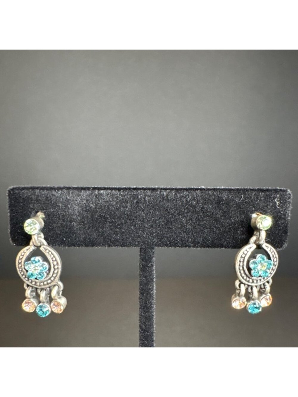 Vintage Dangle Earring Lot of 5 Studs & Dangling Gemstones Costume Earrings - Picture 12 of 16